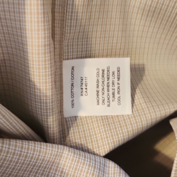 RedHead Men's button down shirt, brown/stone plaid, wrinkle free, size xl - Picture 5 of 6